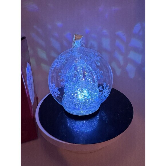 Christmas Tree Ornament Nativity LED Light Up Color Changing Glass Holiday Decor - Picture 7 of 13